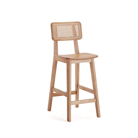 Manhattan Comfort Versailles Counter Stool in Nature Cane CSCA01-NA
